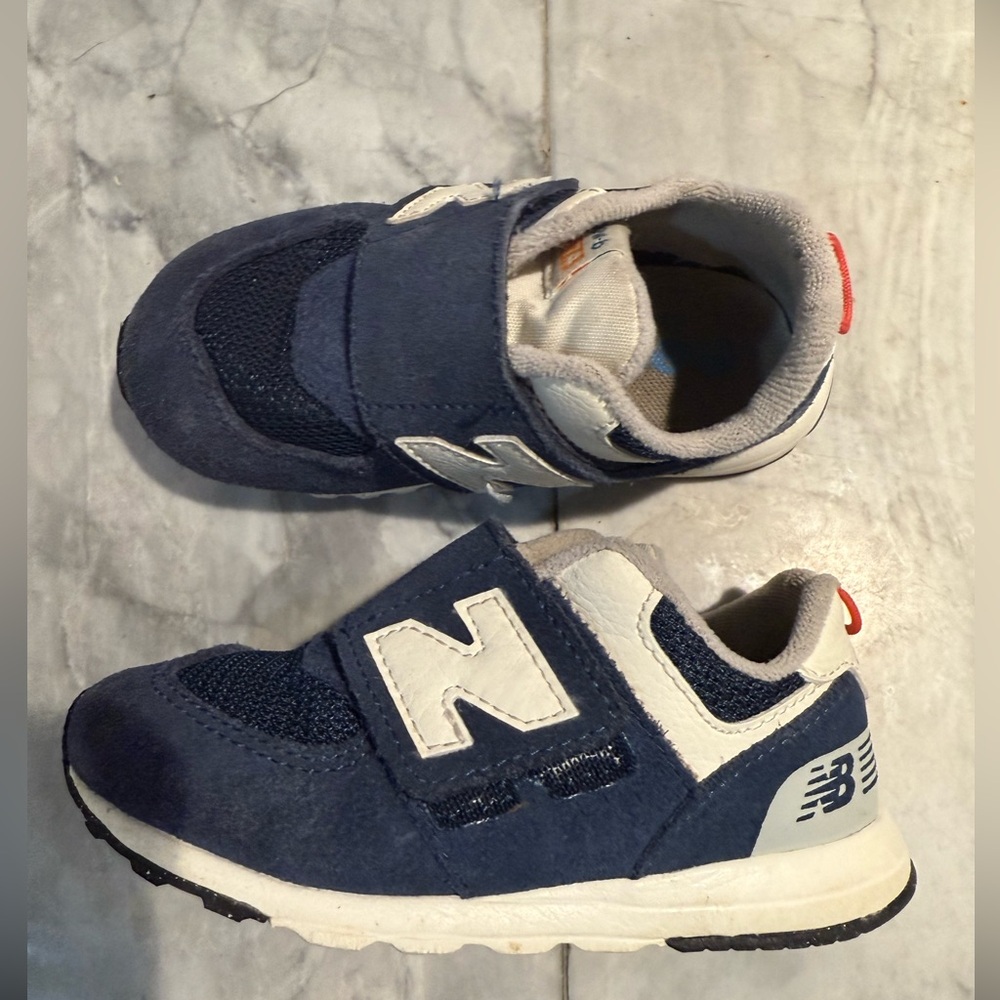 New Balance Kids' Dark Blue and White Sneakers